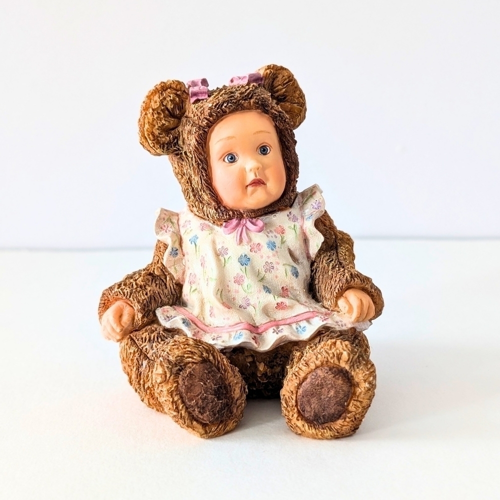 Vintage Anne Geddes Baby Bear Figurine 1998 Enesco Collectible Nursery Decor